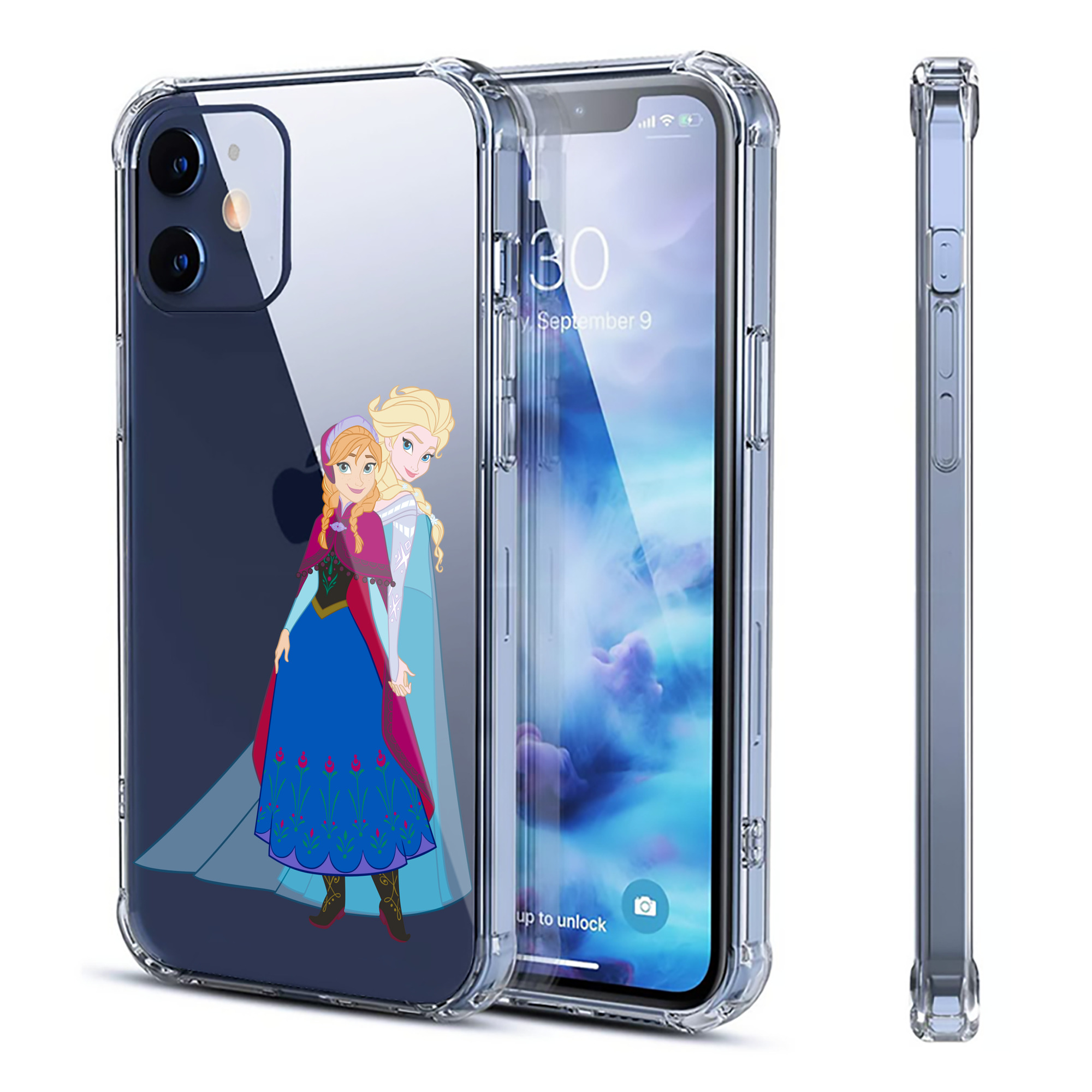 （画像用） アナと雪の女王 アンナ エルサ Frozen Anna Elsa 【iPhone 12シリーズ対応】透明スマホケース（クリアソフトケース）
